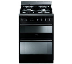 Smeg Concert 60 Dual Fuel Cooker - Black & Stainless Steel